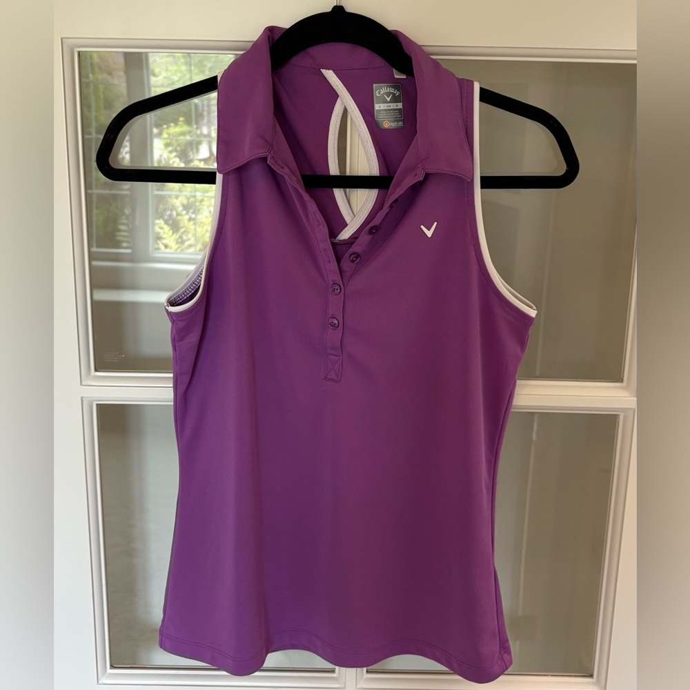 Women's Callaway Purple Sleeveless Golf Top